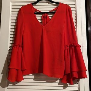 H&M Red Bell Sleeves Blouse